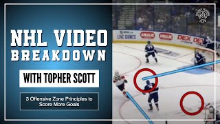 3 Offensive Zone Principles to Score More Goals  NHL Video Breakdown by Topher Scott [upl. by Rivera]