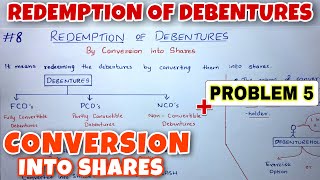 8 Redemption of Debentures  Conversion into Shares  Problem 5  By Saheb Academy  CA INTER [upl. by Munniks]