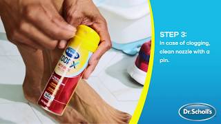 Dr Scholls  How To Use OdorX® Antifungal Spray Powder [upl. by Hashim]