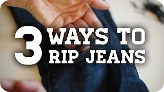 3 Methods to get DIY Ripped Jeans Tutorial [upl. by Seugram]