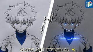 KILLUA GLOW ART TUTORIAL ibispaint x [upl. by Rehpotsyrhc]