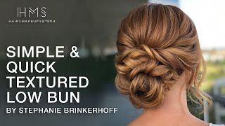 Simple amp Quick Textured Low Bun by Stephanie Brinkerhoff  Kenra Professional [upl. by Gerstner]