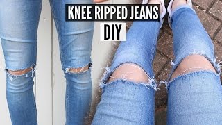 DIY Knee Ripped Jeans Tutorial 2024  How To Style [upl. by Cathrine]