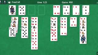 FreeCell Game  80 [upl. by Fortunna677]