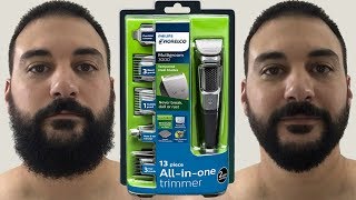 Beard Trimming  Philips Norelco Multigroom 3000  Model MG3750 [upl. by Anaeirb564]