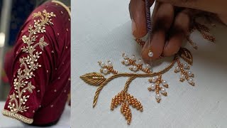 Zardosi work  Blouse designs  aariembroidery20 [upl. by Lefton]