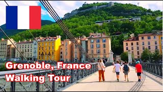 Grenoble France Walking Tour 🇫🇷 HD Street Walk in City Center June 2022 of Capital of the Alps [upl. by Noraed]