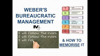 Webers Bureaucratic Management  Simplified with Tips to Memorise it [upl. by Jem972]