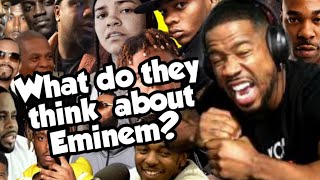 WHAT DO THE RAPPERS THINK ABOUT EMINEM  REACTION  PART 1 [upl. by Carry]