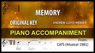 Memory Cats Karaoke Piano Original key [upl. by Natlus]