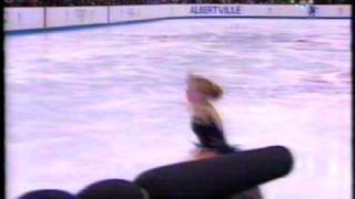 1992 Olympics Tonya Harding triple axel in SP warmup [upl. by Josephina]