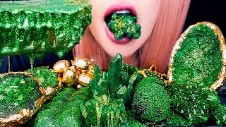 ASMR EMERALD FOOD  Honeycomb Candy Jelly Kohakutou Eating Sounds Mukbang 먹방 [upl. by Welcher]