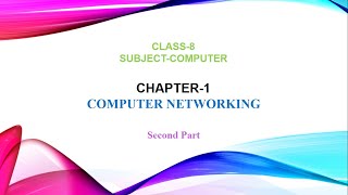 Chapter 1 Computer Networking  Part 2  Class 8 [upl. by Atnoek]