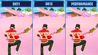 Fortnite Dx11 vs Dx12 vs Performance Mode Performance Comparison [upl. by Eidnyl]