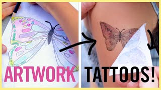 TURN KIDS ARTWORK into TEMPORARY TATTOOS [upl. by Llenehc]