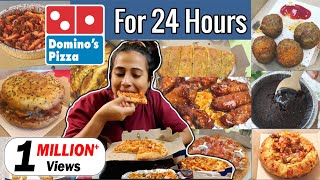 I only ate food from DOMINOS PIZZA for 24 HOURS Challenge  Food Challenge [upl. by Yelrahs203]