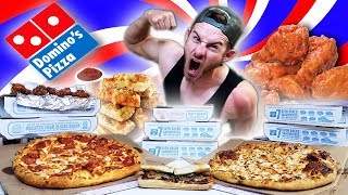 THE SUPERCHARGED DOMINOS MENU CHALLENGE 12000 CALORIES [upl. by Nashoma]