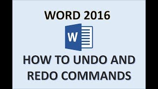 Word 2016  Undo amp Redo  Shortcut Keys and Button  How to Add Ctrl Z Key to Change Words in MS 365 [upl. by Itteb]