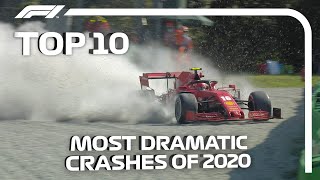 The 10 Most Dramatic Crashes of the 2020 F1 Season [upl. by Colan660]