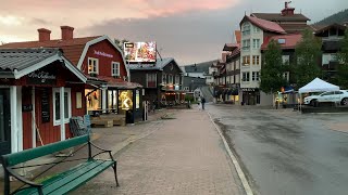 Virtual walk in Åre Sweden Charming mountain town at dusk 4k natural sound [upl. by Mauve]