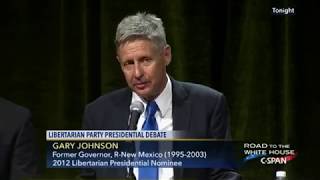 Gary Johnson booed at the Libertarian Debate for Supporting Drivers Licenses [upl. by Nitsirc310]