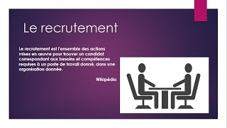 Les étapes du recrutement [upl. by Corb]