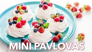 Dessert Easy Mini Pavlovas  Homemade Meringues Recipe [upl. by Myriam189]