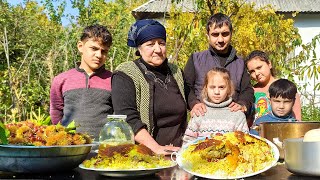 AZERBAJDZJAN VILLAGE STIL HÄLSIG PILAF RECEPT LANTLIG MATLAGNING MED FARMOR [upl. by Lisan]