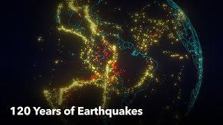 Animated Maps 120 Years of Earthquakes 4K [upl. by Fabian]