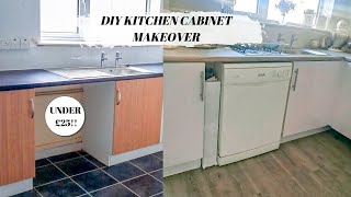 HOW TO VINYL WRAP KITCHEN CABINET DOORS  BUDGET KITCHEN MAKEOVER [upl. by Revned]