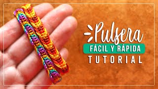 Cómo hacer pulsera de hilo fácil y rápida 5✨ Paso a Paso  DIY Macrame Friendship Bracelet [upl. by Caputto320]