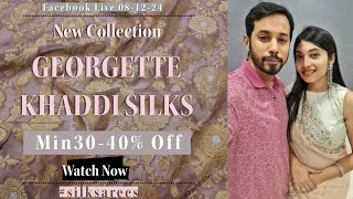 Pure Georgette Banarasi Sarees at Min 3040 discount year ending offer 081224 [upl. by Nishi182]