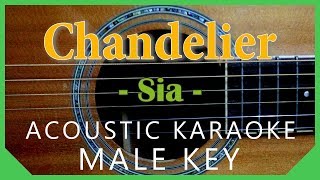 Chandelier Sia Acoustic Karaoke  Male Key [upl. by Shawna]