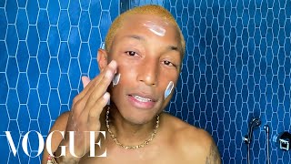 Pharrells Morning SkinCare Routine  Beauty Secrets  Vogue [upl. by Anauj]