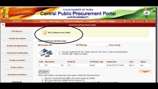 DSC Authentication Failed Error  e tender  e Procurement [upl. by Eelah]