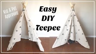 Easy DIY Teepee  No Sew  Kids Room Decor  Momma From Scratch [upl. by Zeeba]