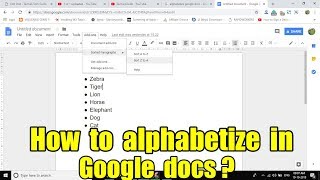 How to alphabetize in google docs Step By Step Instruction [upl. by Rossie]