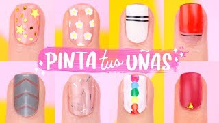 8 IDEAS PARA PINTAR TUS UÑAS BONITAS Diseños FACILES  Tutoriales Belen [upl. by Nnylahs]