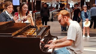 BOHEMIAN RHAPSODY Piano Performance at Rome Airport Passengers are shocked 😮 [upl. by Sirois]