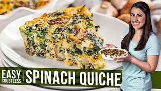 Easy Crustless Spinach Quiche [upl. by Dayiz]