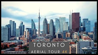 Downtown Toronto  4K AERIAL DRONE SKYLINE TOUR [upl. by Lahcear649]