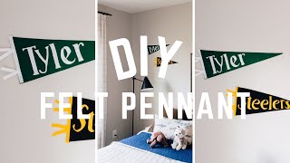 DIY Felt Pennant  How to Make a Pennant personalized [upl. by Naillimxam953]