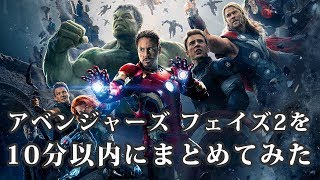 【10分でまとめる】アベンジャーズ フェイズ2 ダイジェスト映像 [upl. by Teraj]