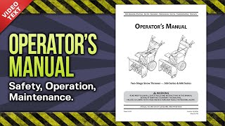 Operators Manual MTD 500 amp 600 Series TwoStage Snow Thrower 76909765 [upl. by Ave]