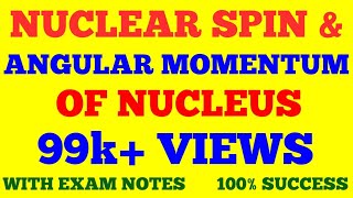 NUCLEAR SPIN AND ANGULAR MOMENTUM OF NUCLEI  PROPERTIES OF NUCLEUS  PART 3  WITH EXAM NOTES [upl. by Hassin]