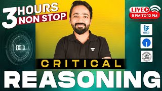 Critical Reasoning 3 Hours NonStop Marathon  Puneet Sir [upl. by Fisuoy]