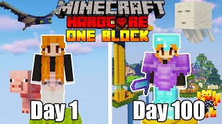 I Survived For 100 Days Of HARDCORE Minecraft In ONE BLOCK Skyblock Heres What Happened [upl. by Docile]