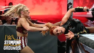 Lacey Evans wraps Becky Lynch around the ring post WWE Stomping Grounds 2019 WWE Network [upl. by Sharron]