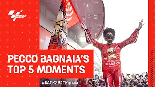 Pecco Bagnaias Top 5 Moments 🏆  2023 MotoGP World Champion [upl. by Iila456]