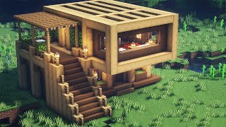 Minecraft Köy Modern Evi Yapımı [upl. by Yanffit]